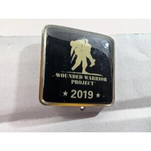 NEW Wounded Warrior Project 2019 .75" Military Epoxy Square Tie Lapel Pin